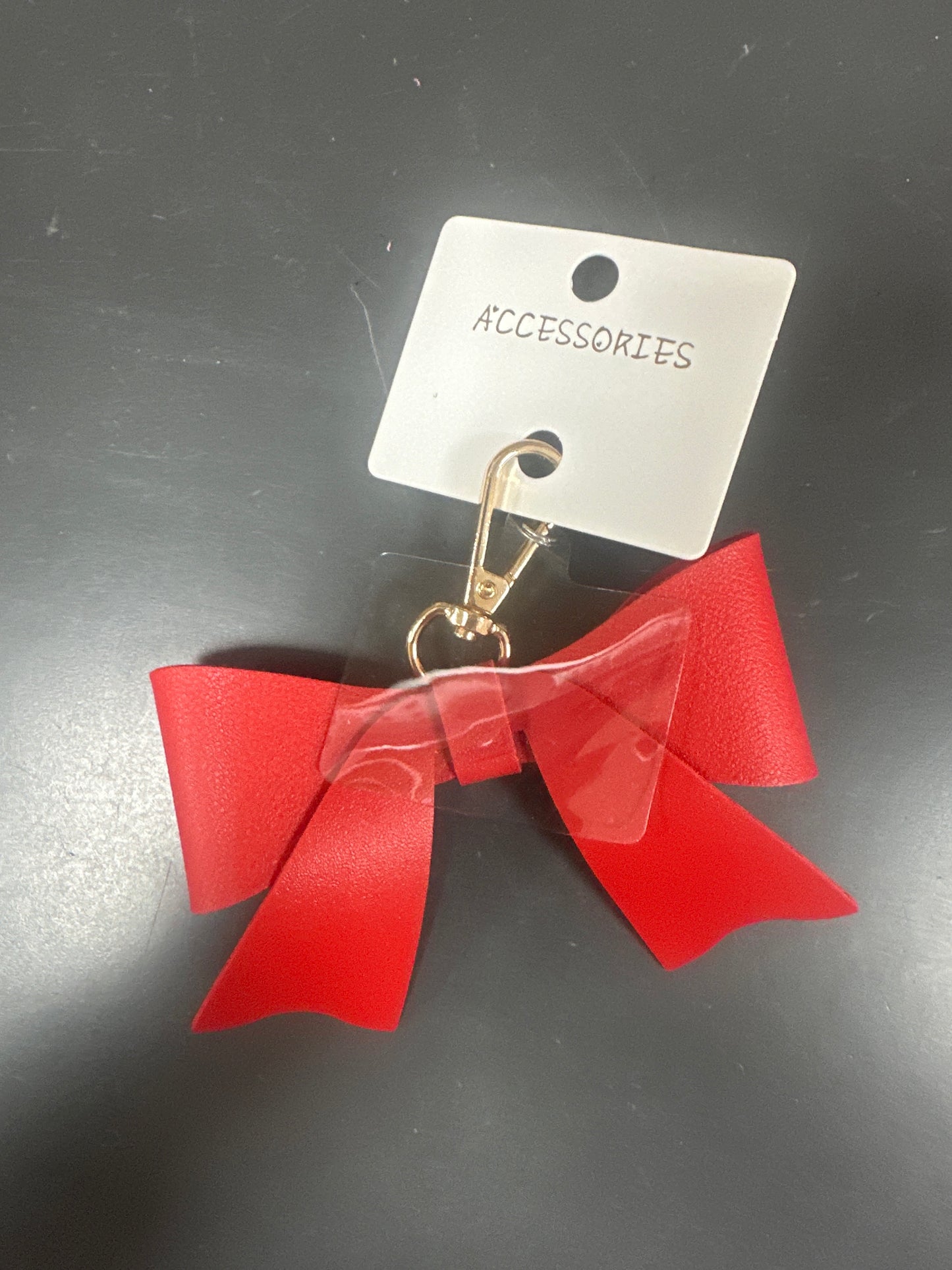 VEGAN LEATHER BOW PURSE CHARM