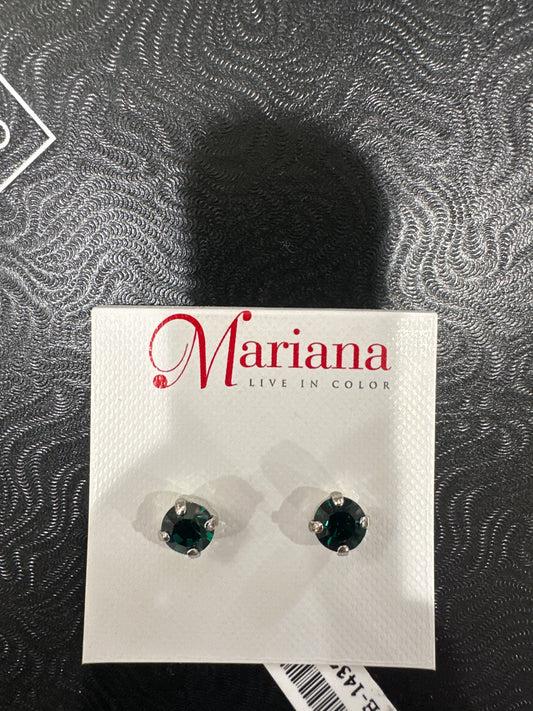 MARIANA EARRINGS - SLVR - GREEN CRYSTAL EARRINGS