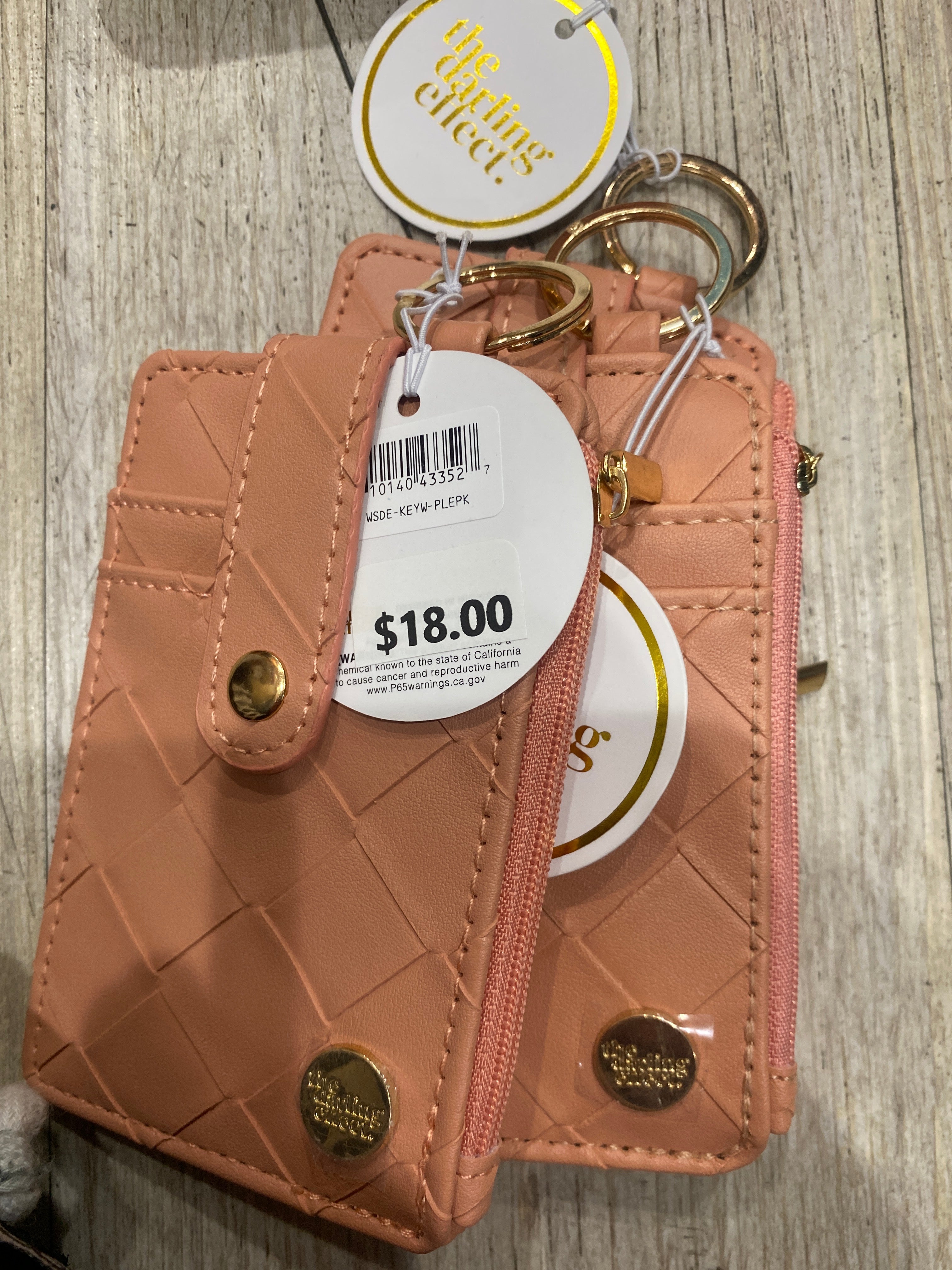 WOVEN KEYCHAIN WALLET - ROSE