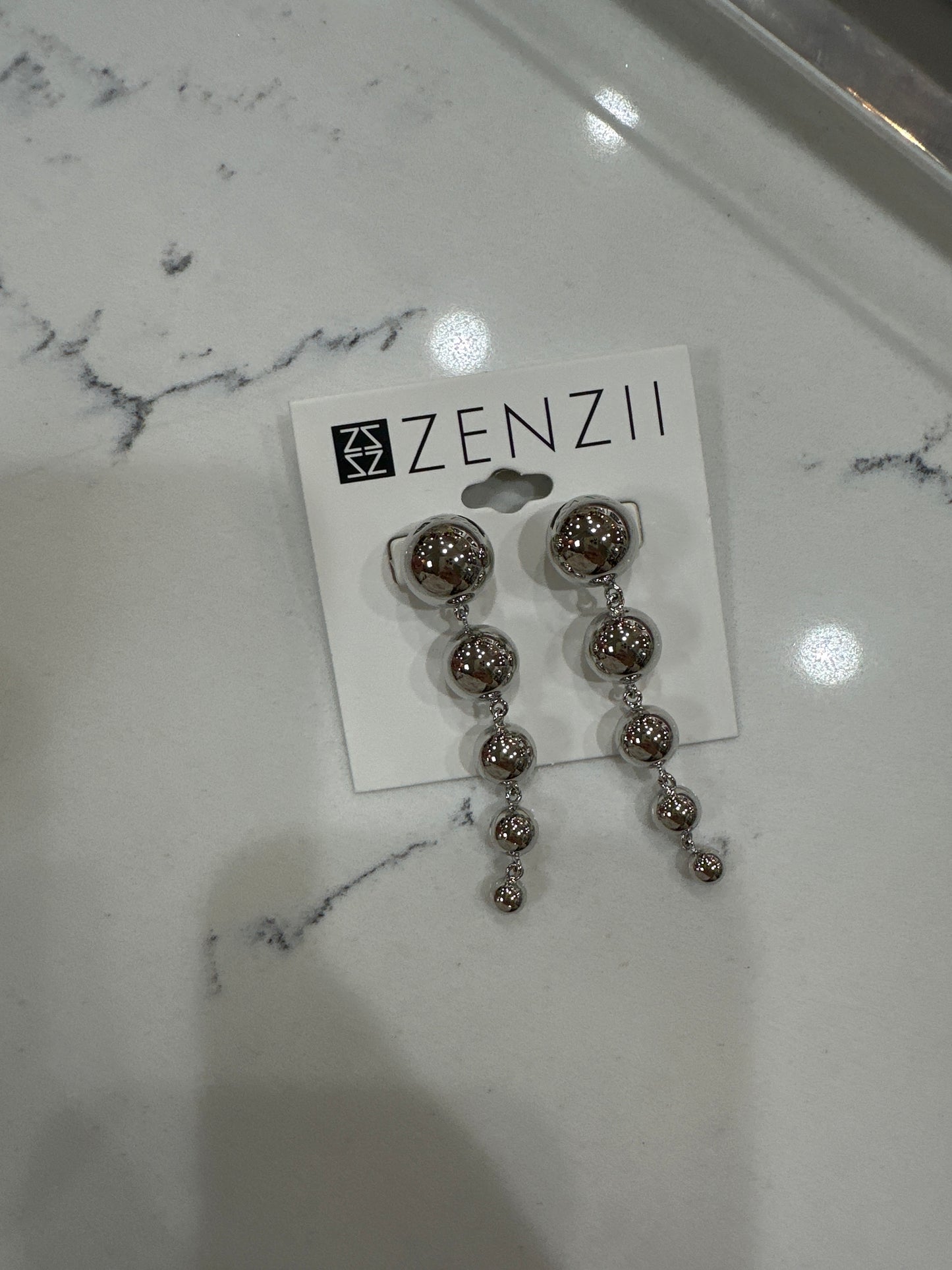 BALL DROP EARRINGS - SILVER