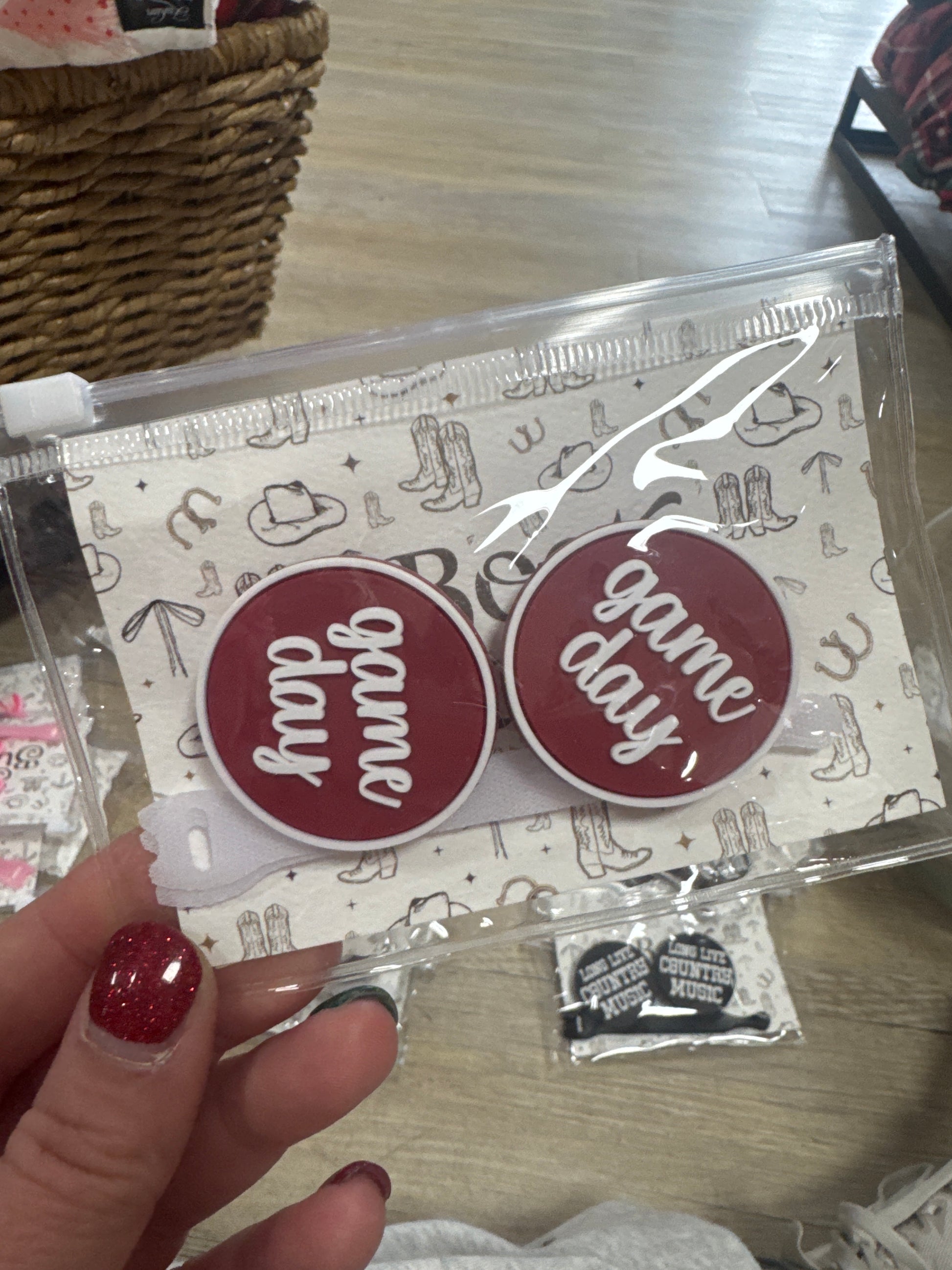 BOOT BUTTONS - GAME DAY - MAROON - Pharm Favorites by Economy Pharmacy