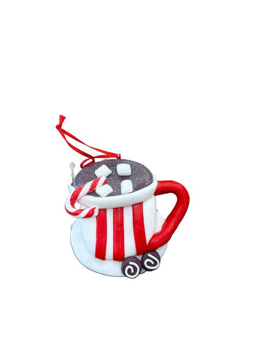 RAZ ORNAMENT-3.75” HOT COCOA WHITE MUG