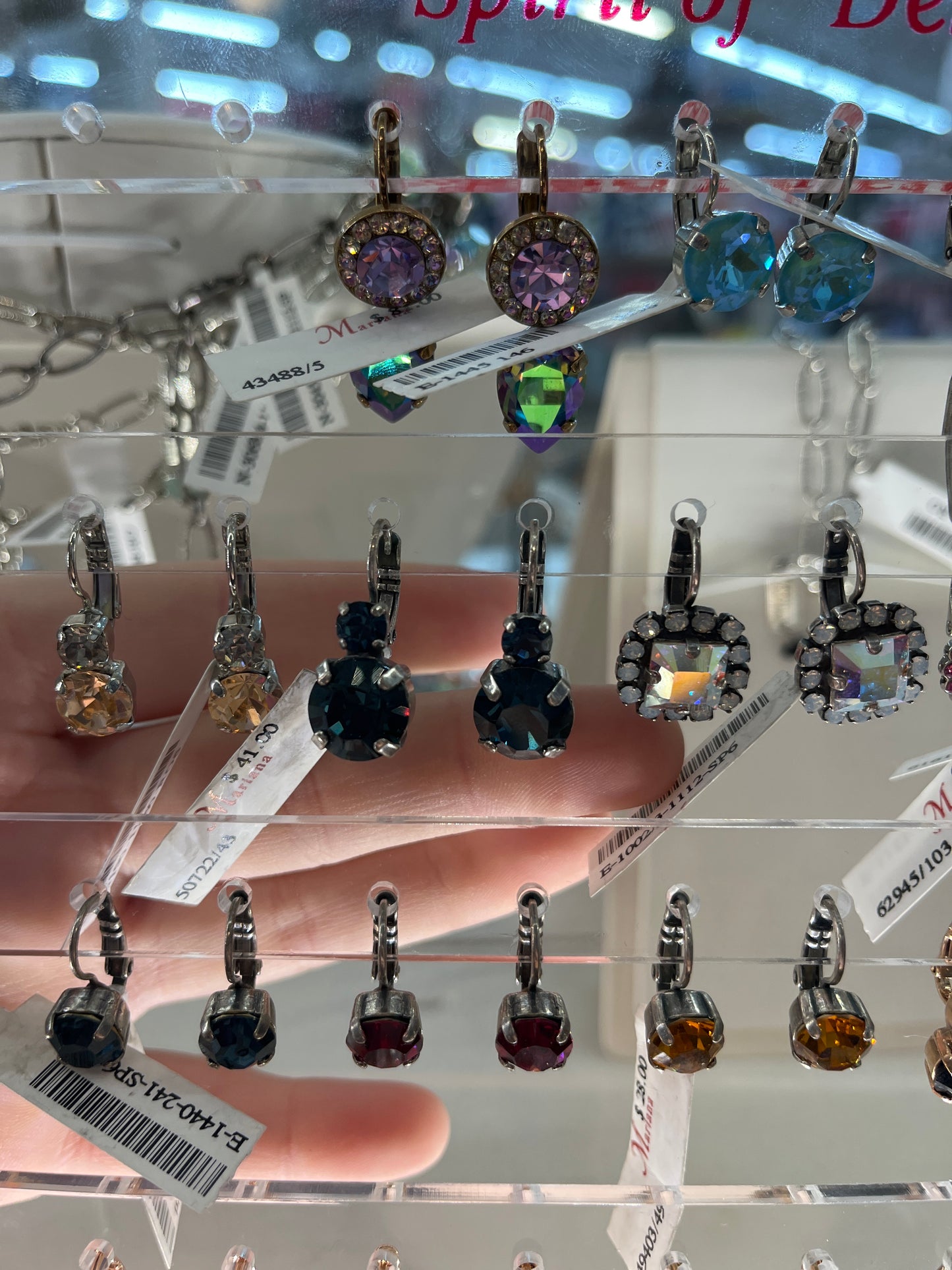 TWO STONE BLACK CRYSTAL EARRING