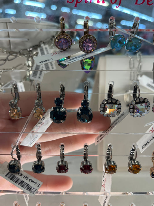 TWO STONE BLACK CRYSTAL EARRING