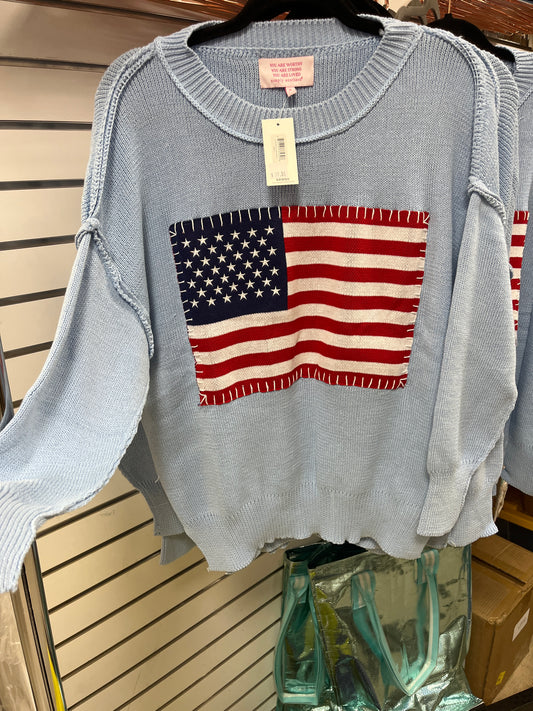 SIMPLY SOUTHERN USA FLAG SWEATER