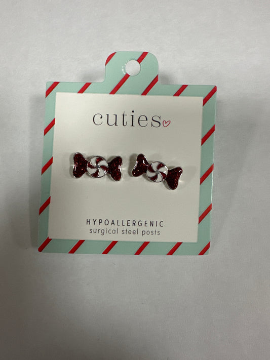 RED GLITTERING HOLIDAY EARRINGS