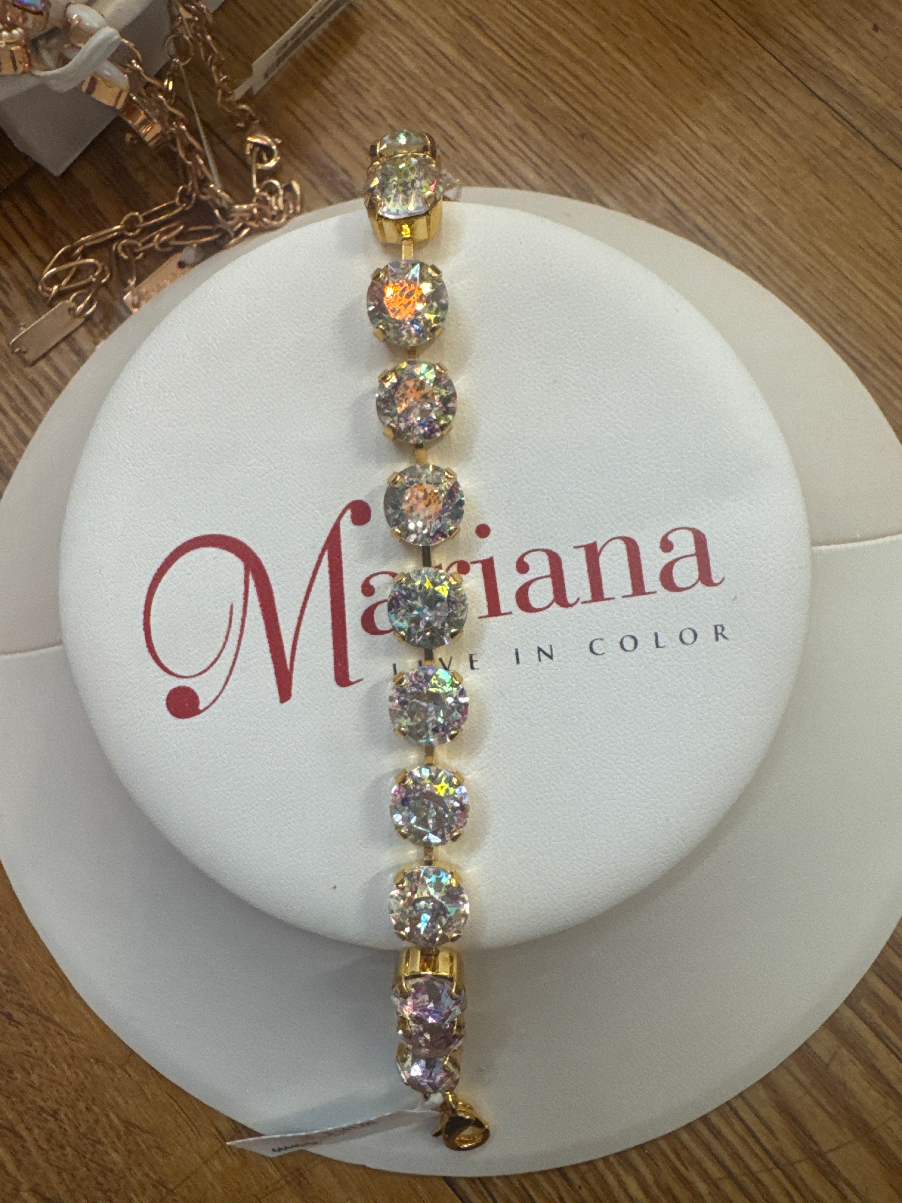 MARIANA BRACELET - YG - CLEAR MEDIUM CRYSTALS