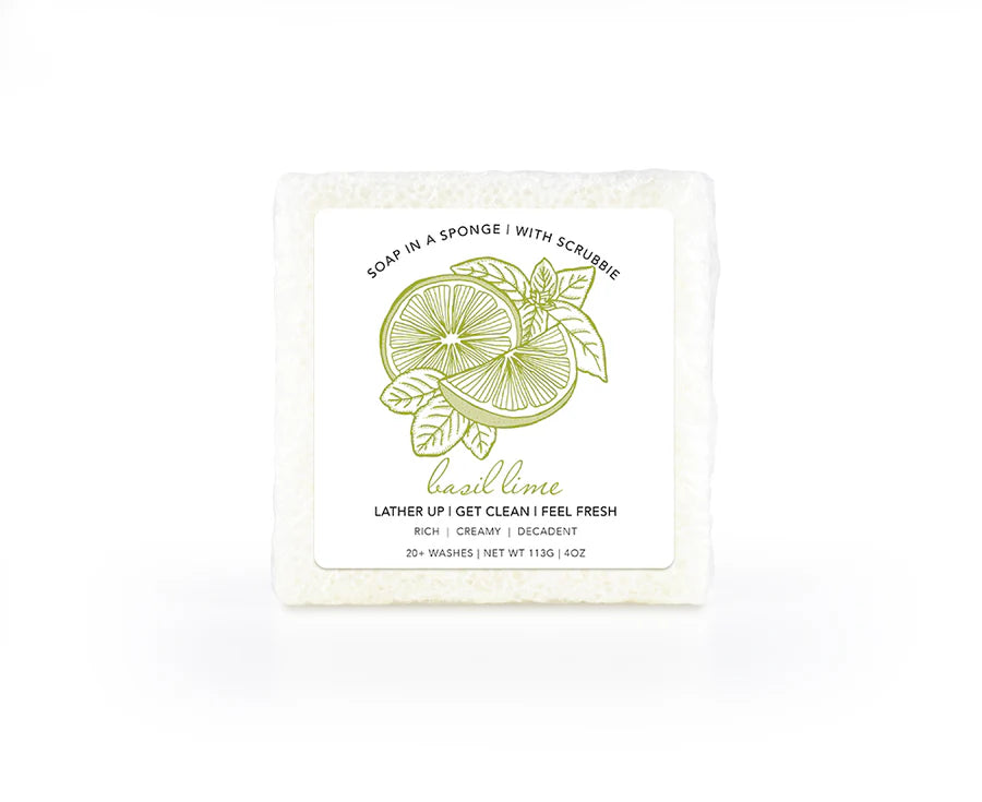 SOAP IN A SPONGE - BASIL LIME