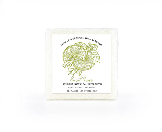 SOAP IN A SPONGE - BASIL LIME