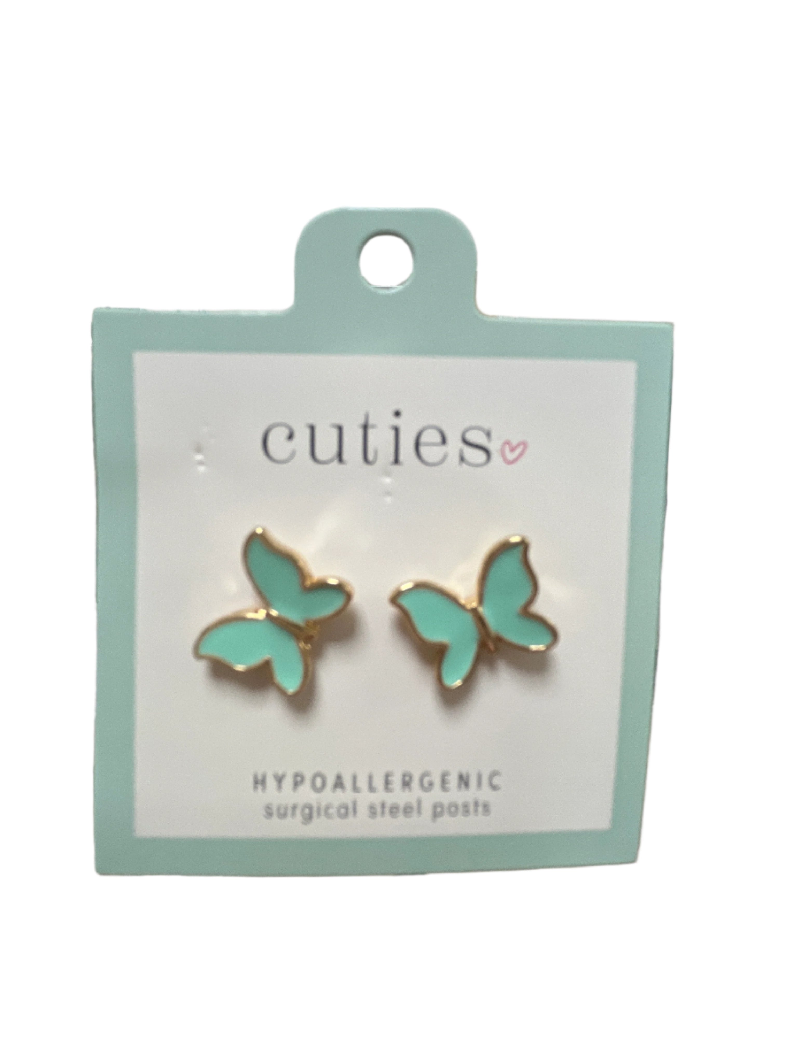 ADORABLE AQUA BUTTERFLIES EARRINGS