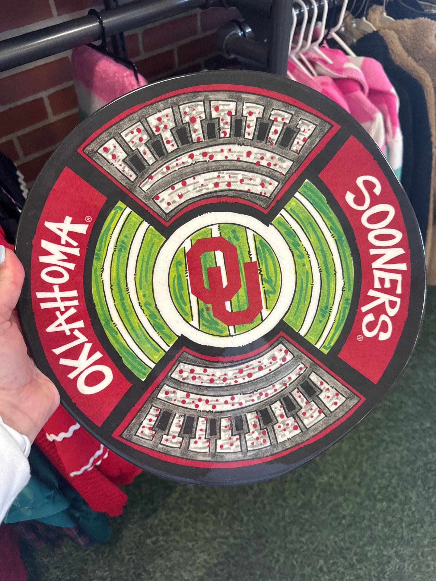 OU STADIUM ROUND PLATTER