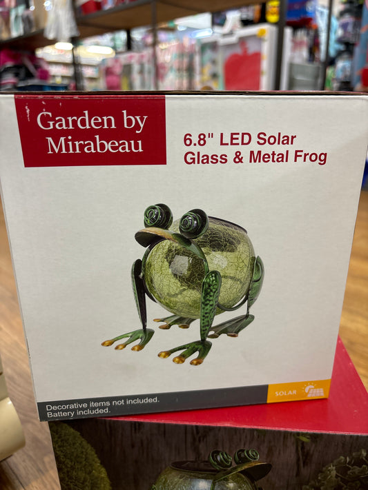 LED SOLAR GLASS & METAL FROG