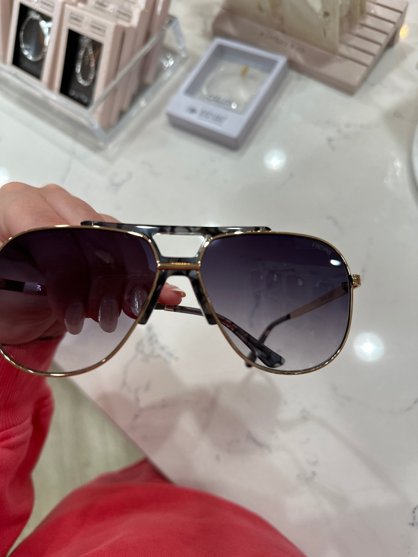 FREYRS SUNGLASSES - LOGAN - LIGHT GOLD/ GRAY