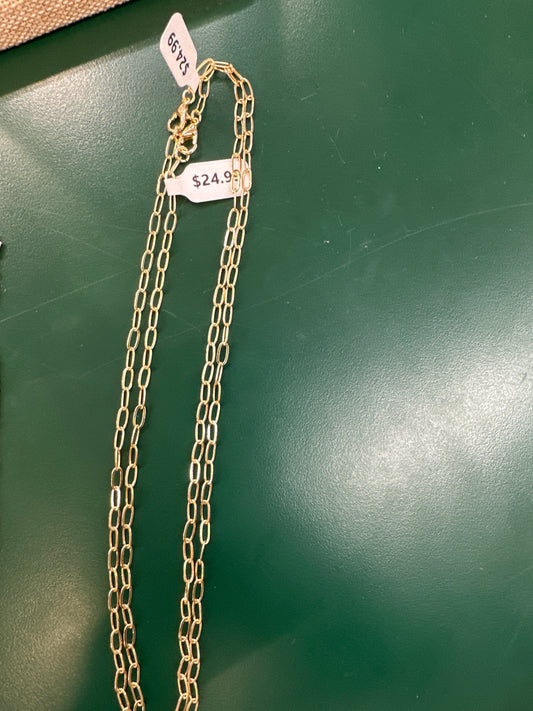 PAPERCLIP CHAIN - GOLD - 18"
