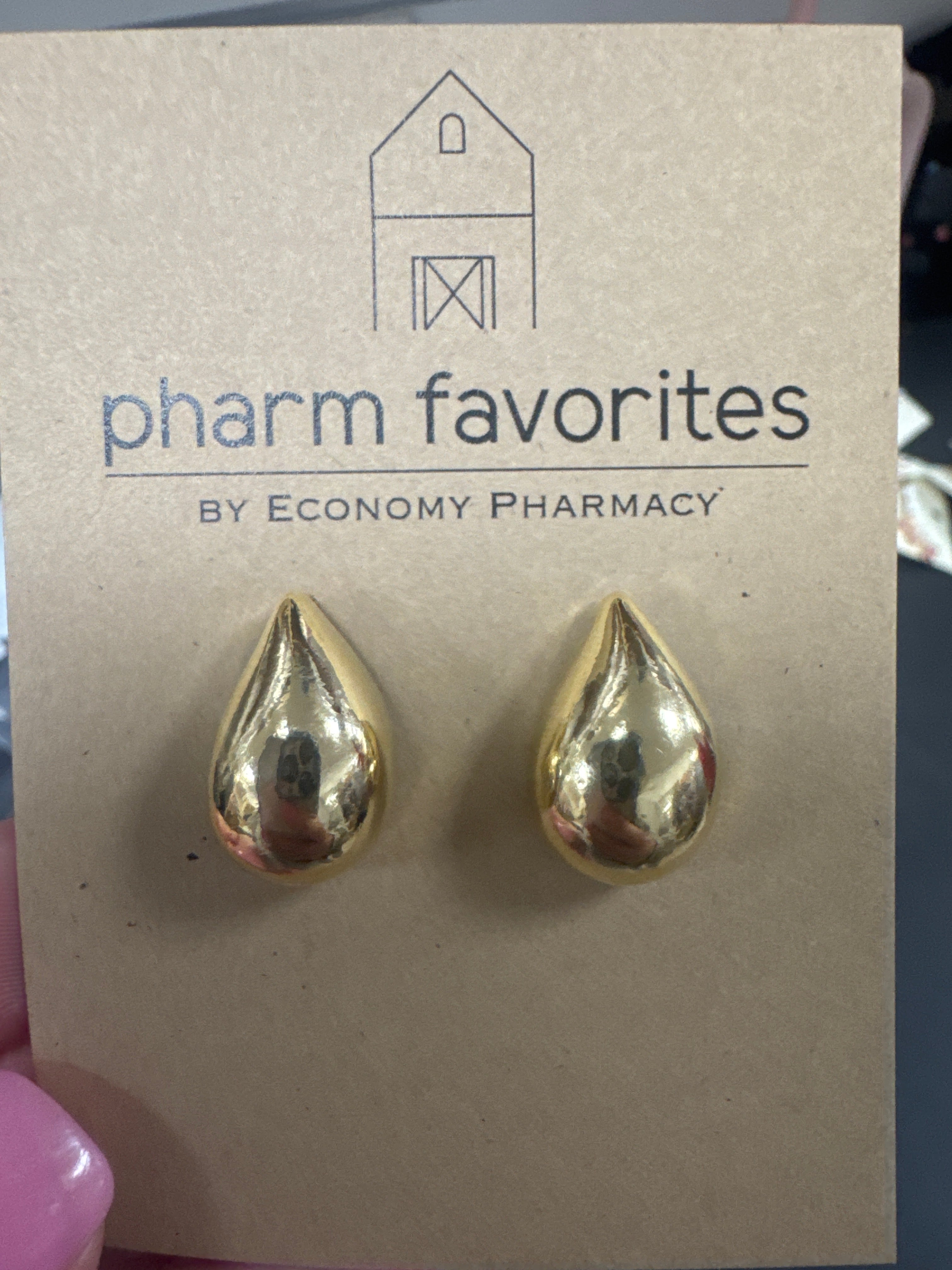 SMALL GOLD TEARDROP COMMA EARRINGS