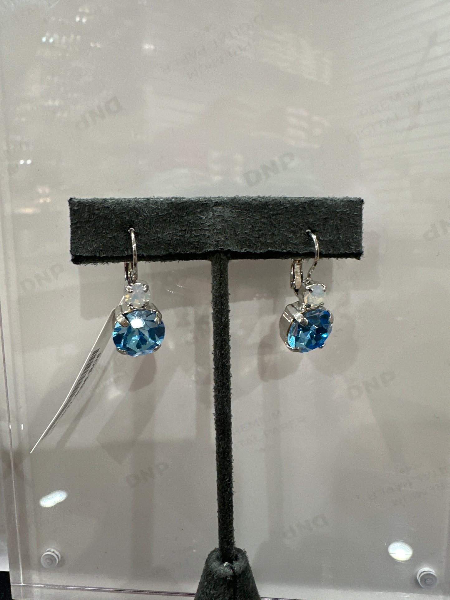 MARIANA EARRINGS - SLVR - SM WHITE & LG BLUE CRYST