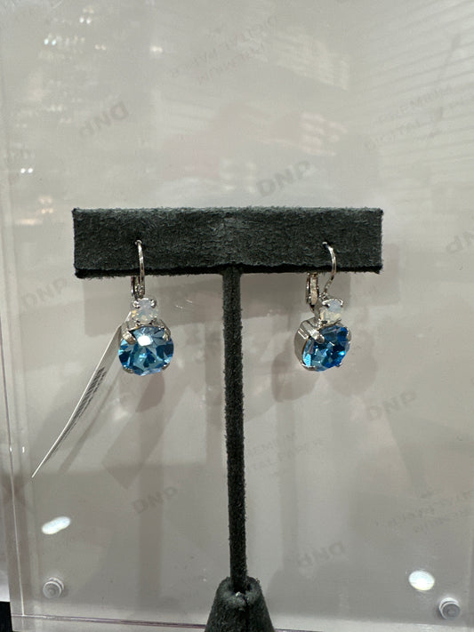 MARIANA EARRINGS - SLVR - SM WHITE & LG BLUE CRYST