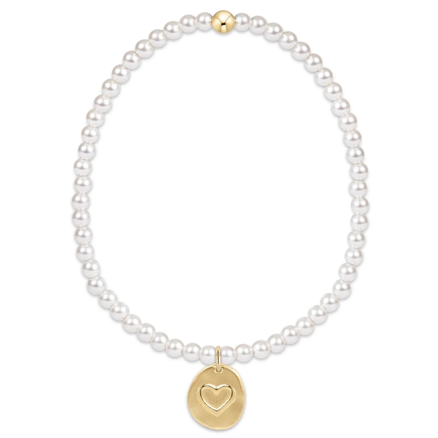 CLASSIC PEARL 3MM BRACELET - LOVE GOLD CHARM - Pharm Favorites by Economy Pharmacy