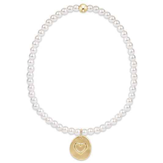 CLASSIC PEARL 3MM BRACELET - LOVE GOLD CHARM - Pharm Favorites by Economy Pharmacy