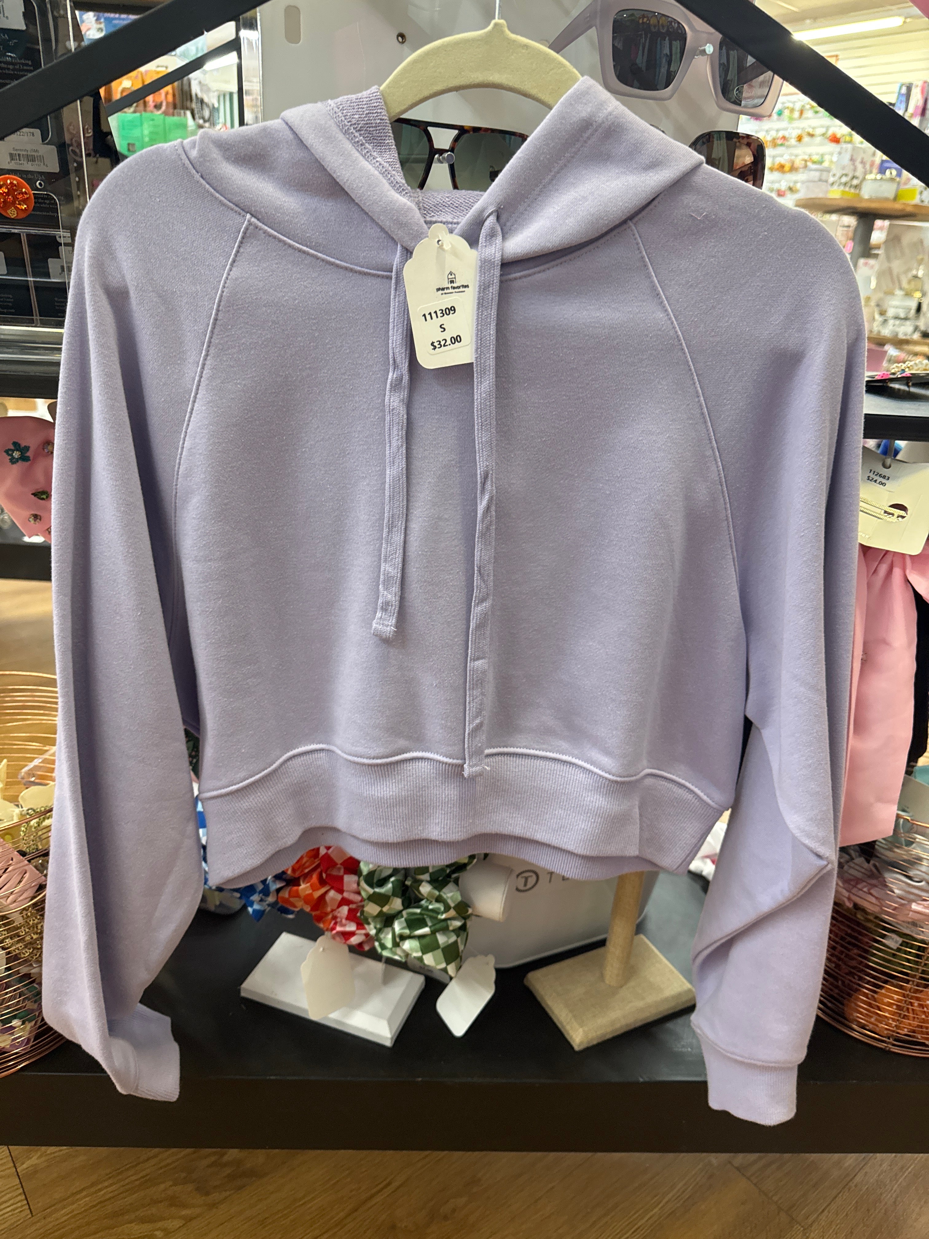 CROPPED HOODIE - LAVENDER FOG