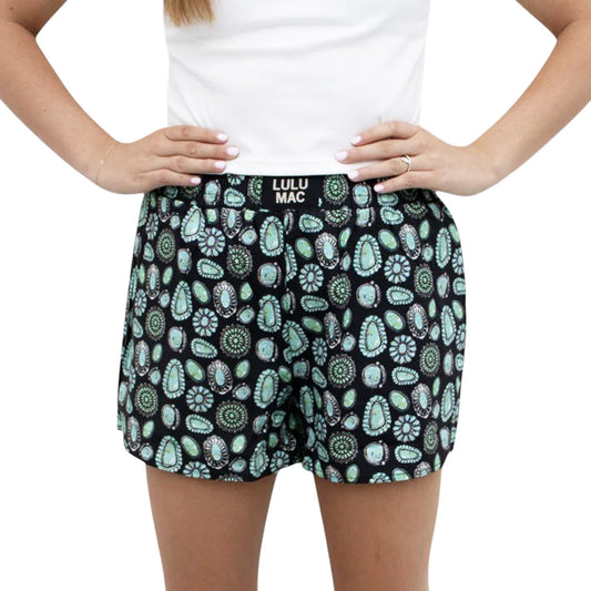 LADIES LULU MAC CONCHO BOXER SHORTS BLACK
