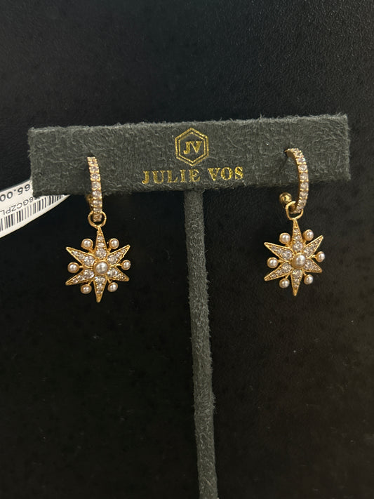 CELESTE HOOP & CHARM EARRING GLD CZ