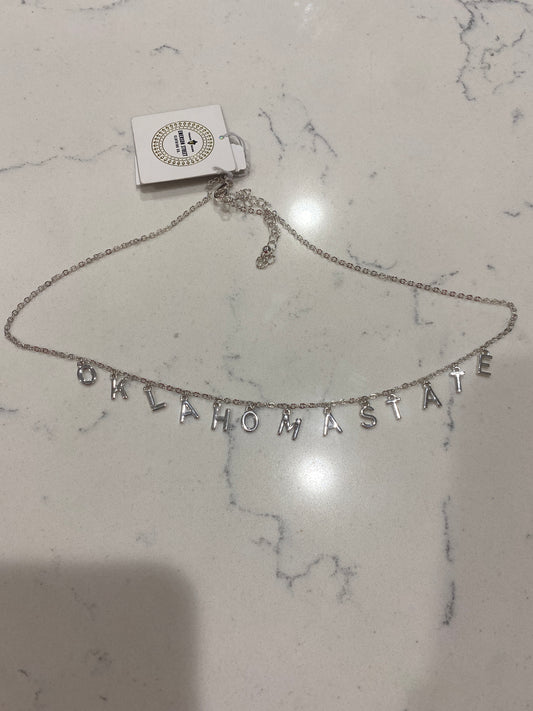 O K L A S T A T E LETTER CHARM NECKLACE SILVER