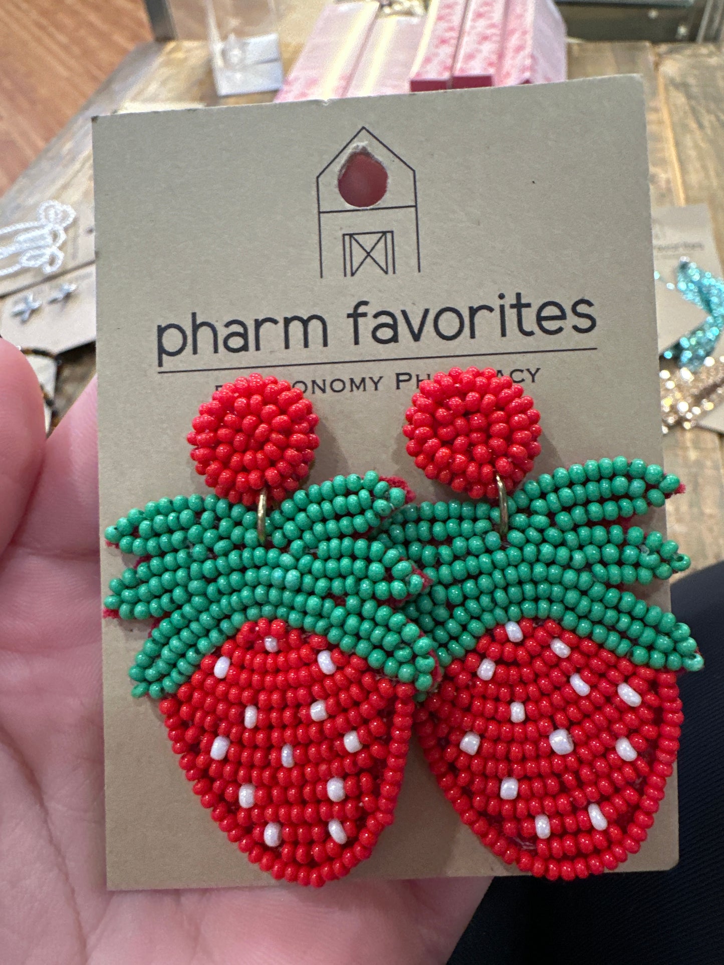 BEADED STRAWBERRY EARRINGS