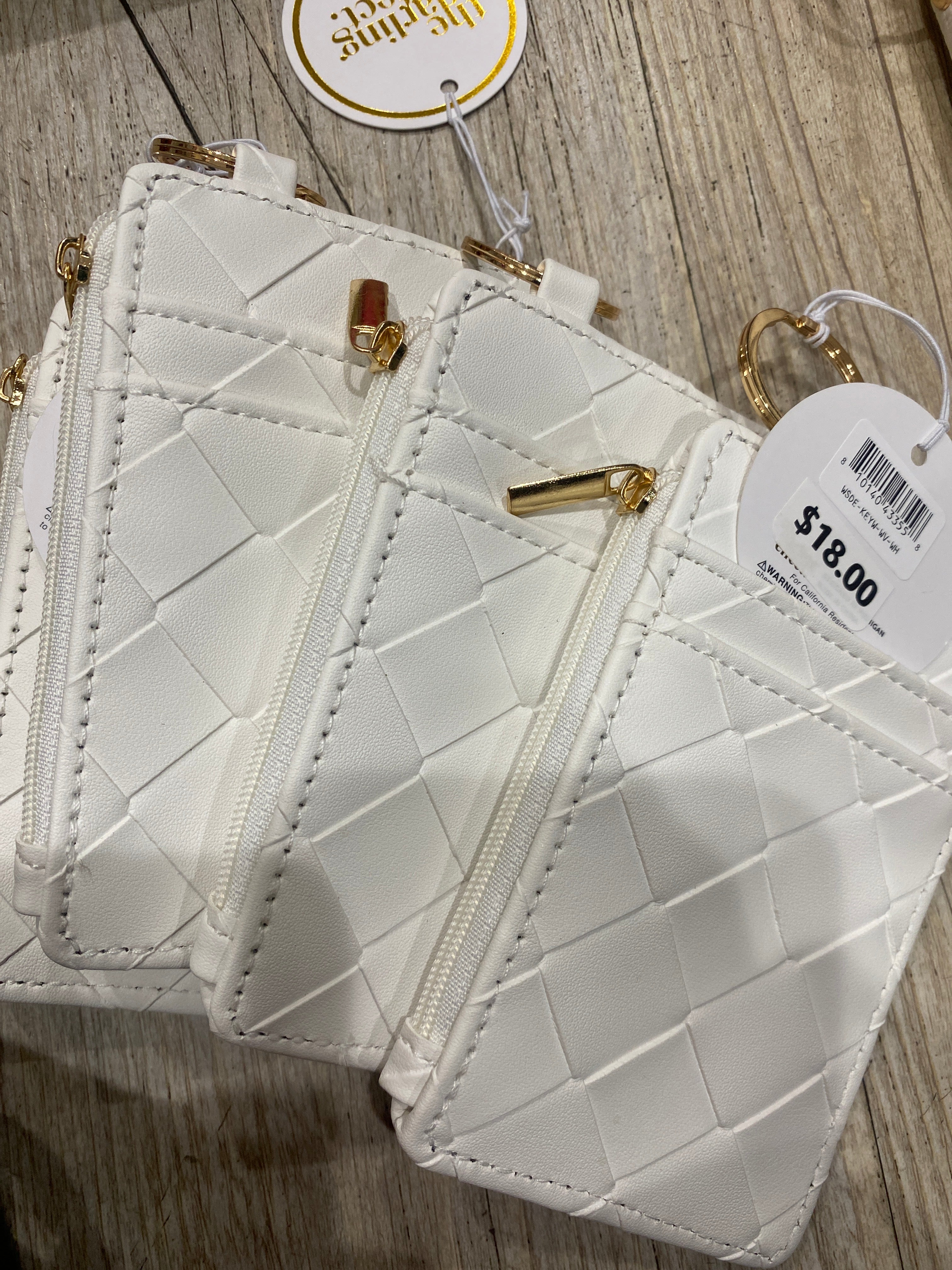 WOVEN KEYCHAIN WALLET - WHITE