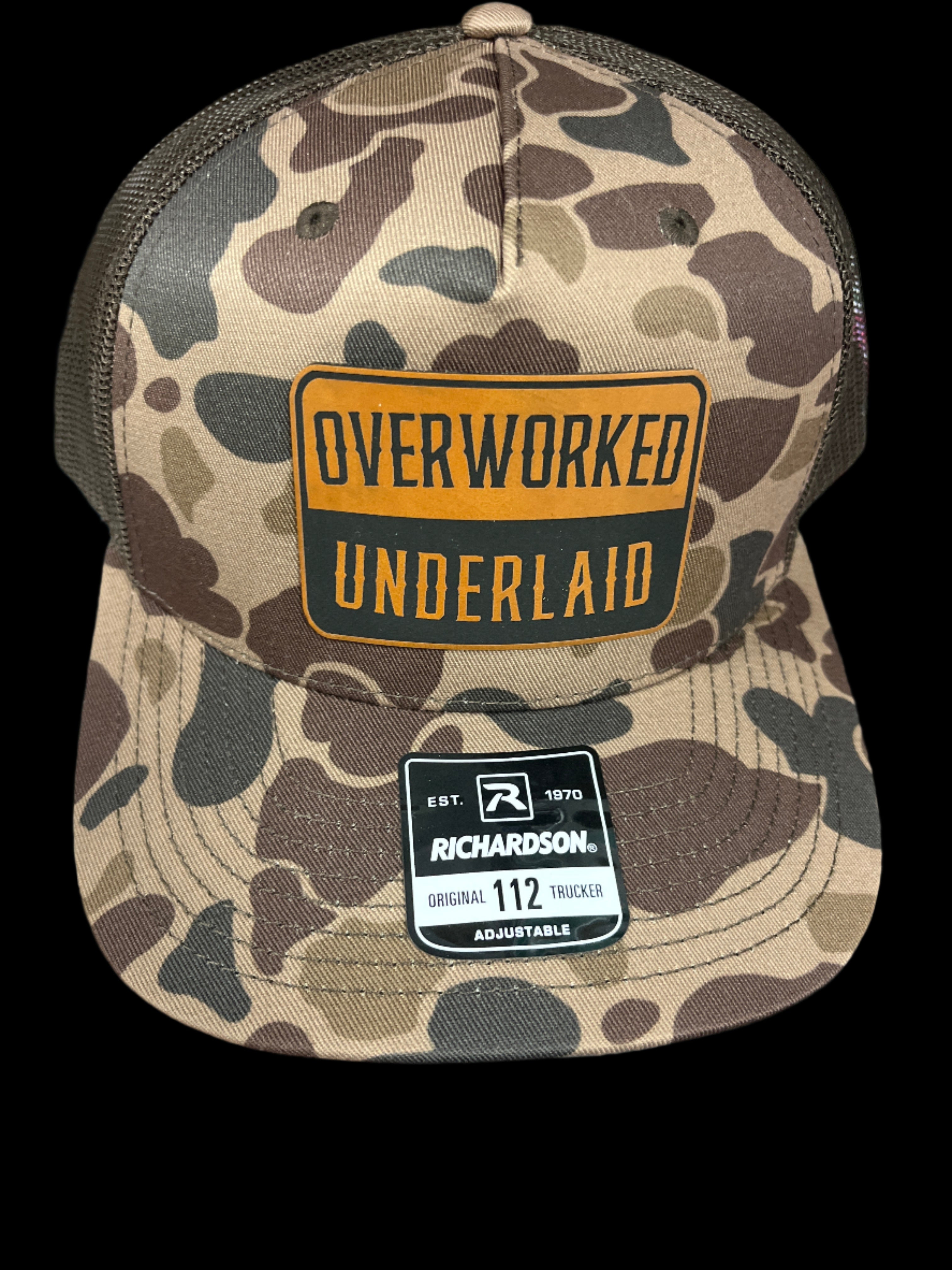 BROWN CAMO HAT - OVERWORKED/UNDERLAID