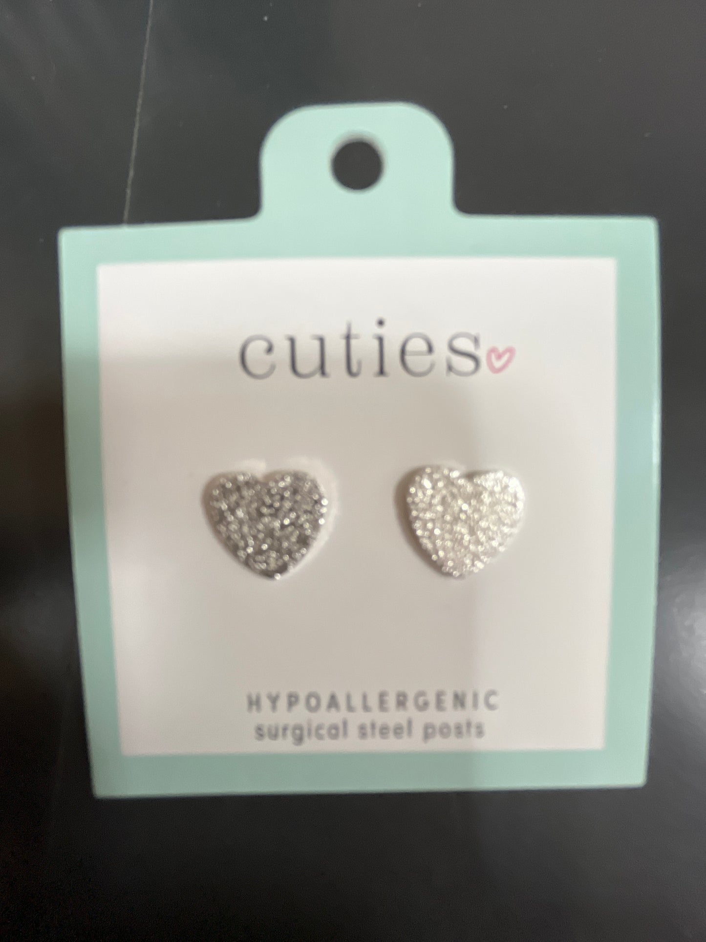 TEXTURED SILVER HEARTS EARRINGS