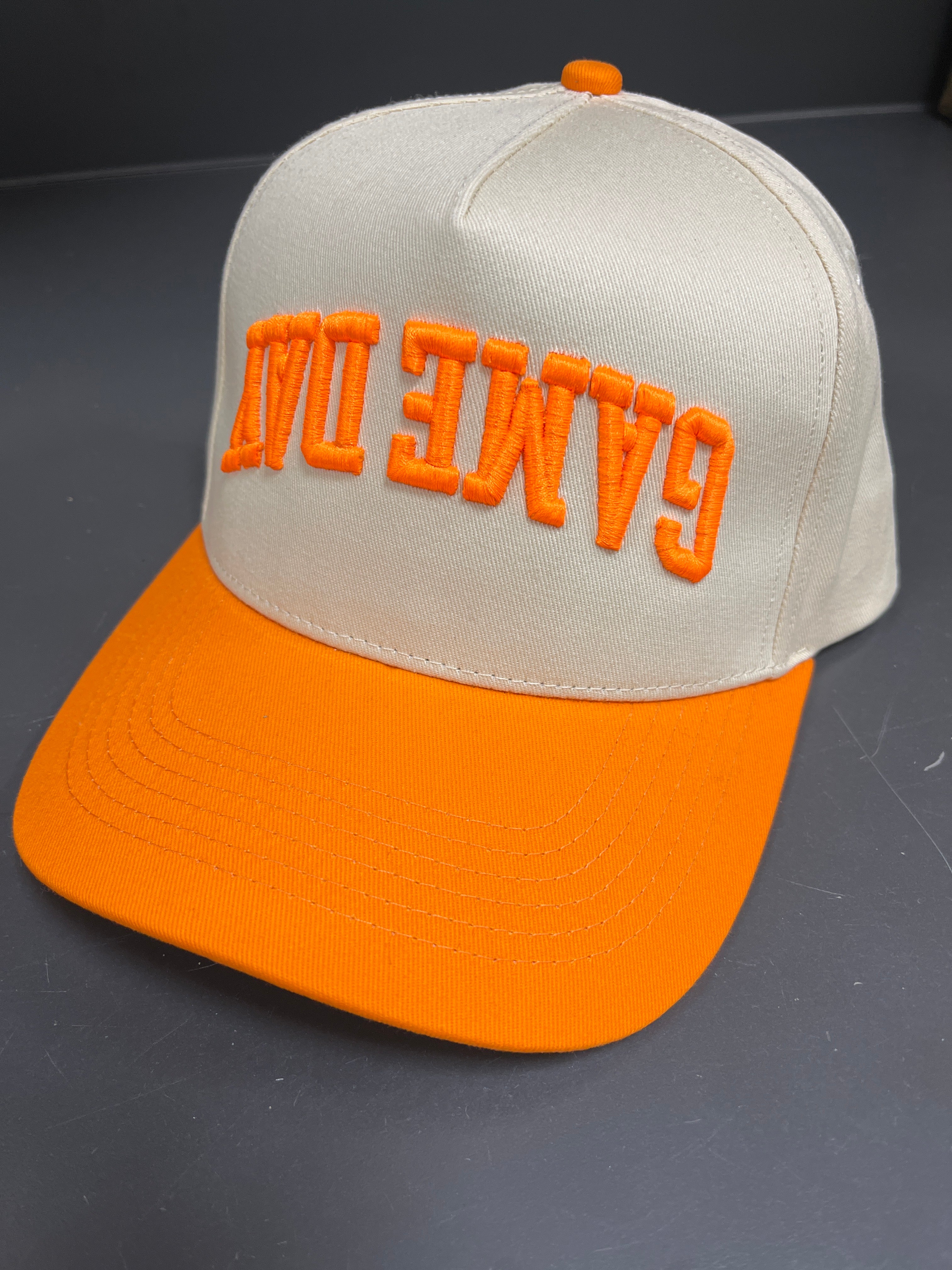 IVORY & ORANGE HAT - UPSIDE DOWN GAME DAY