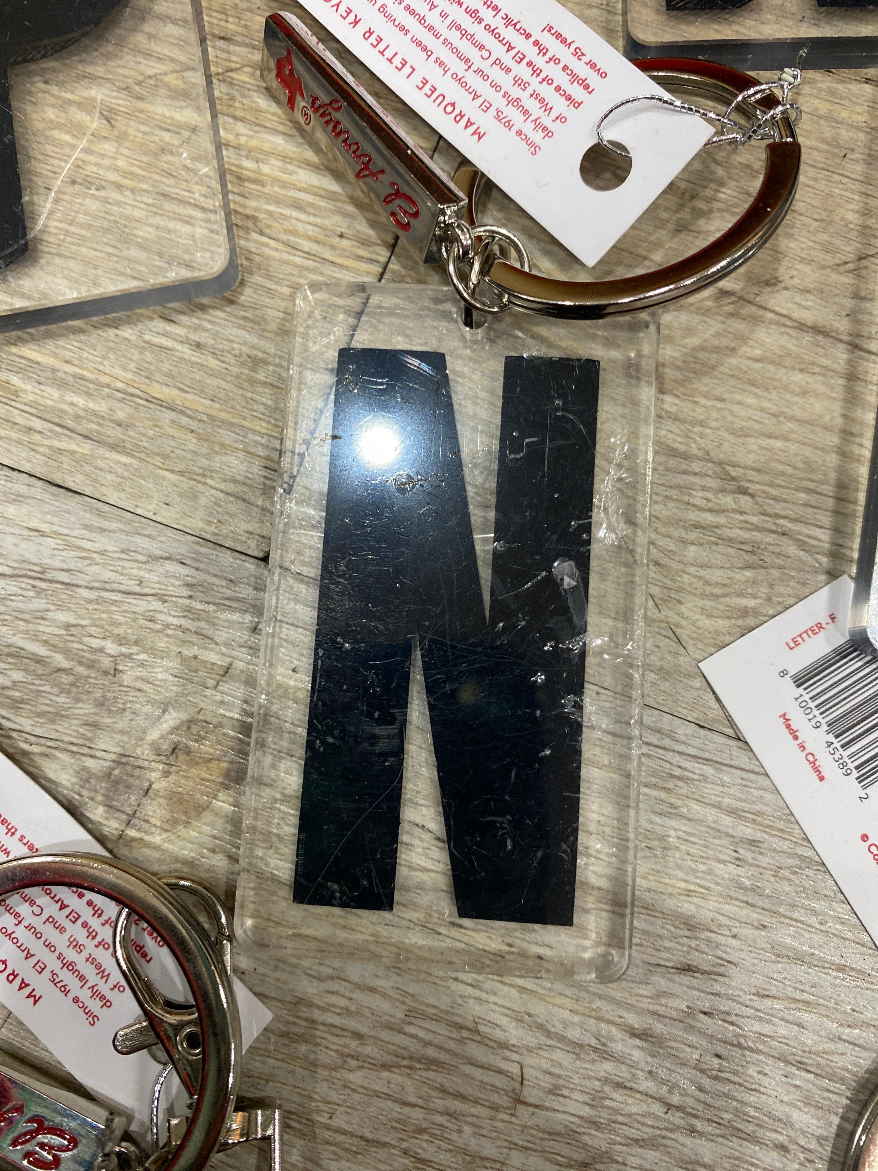 MARQUEE LETTER KEYCHAIN - N