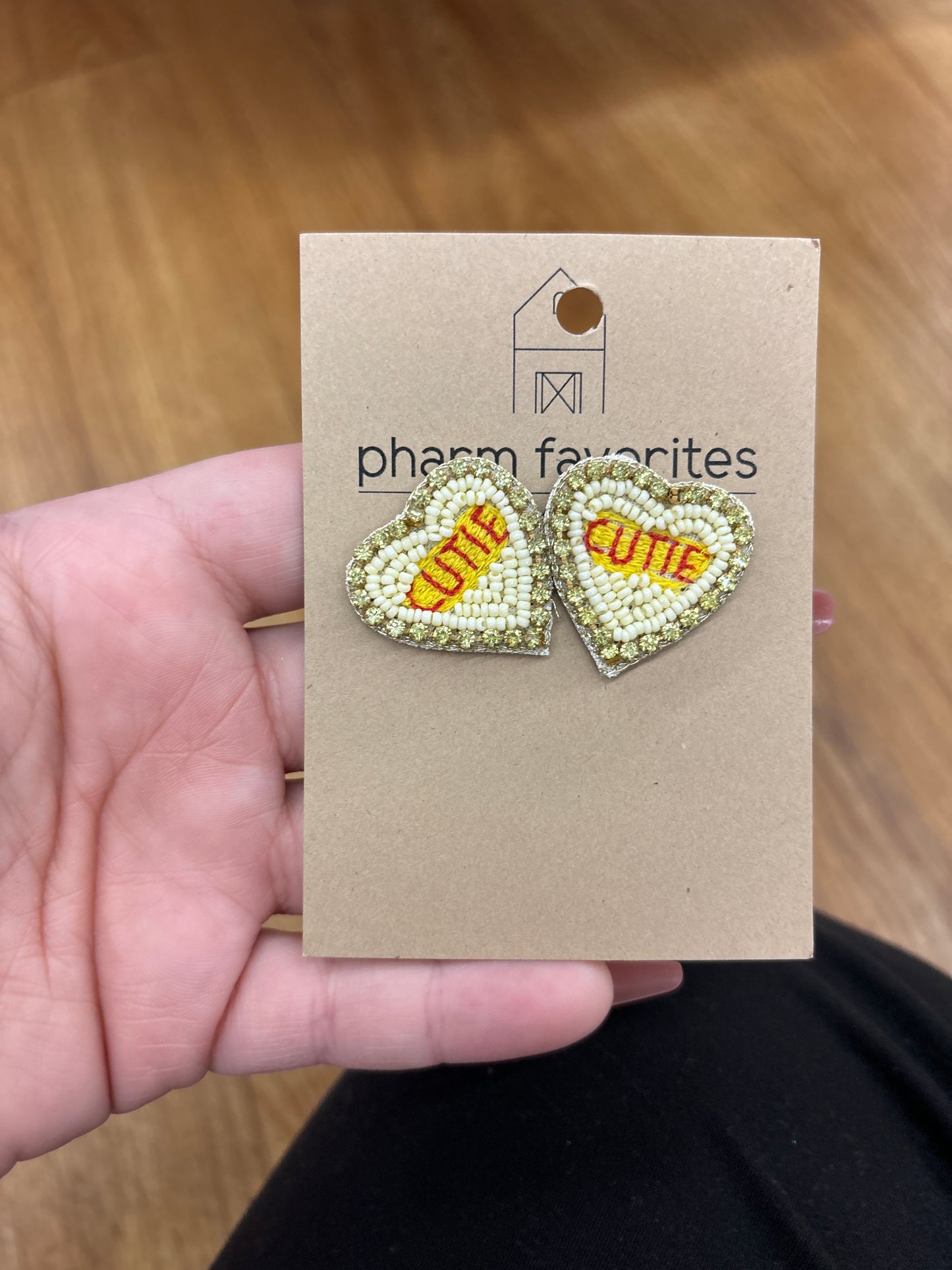 HEART MESSAGE EARRINGS - YELLOW