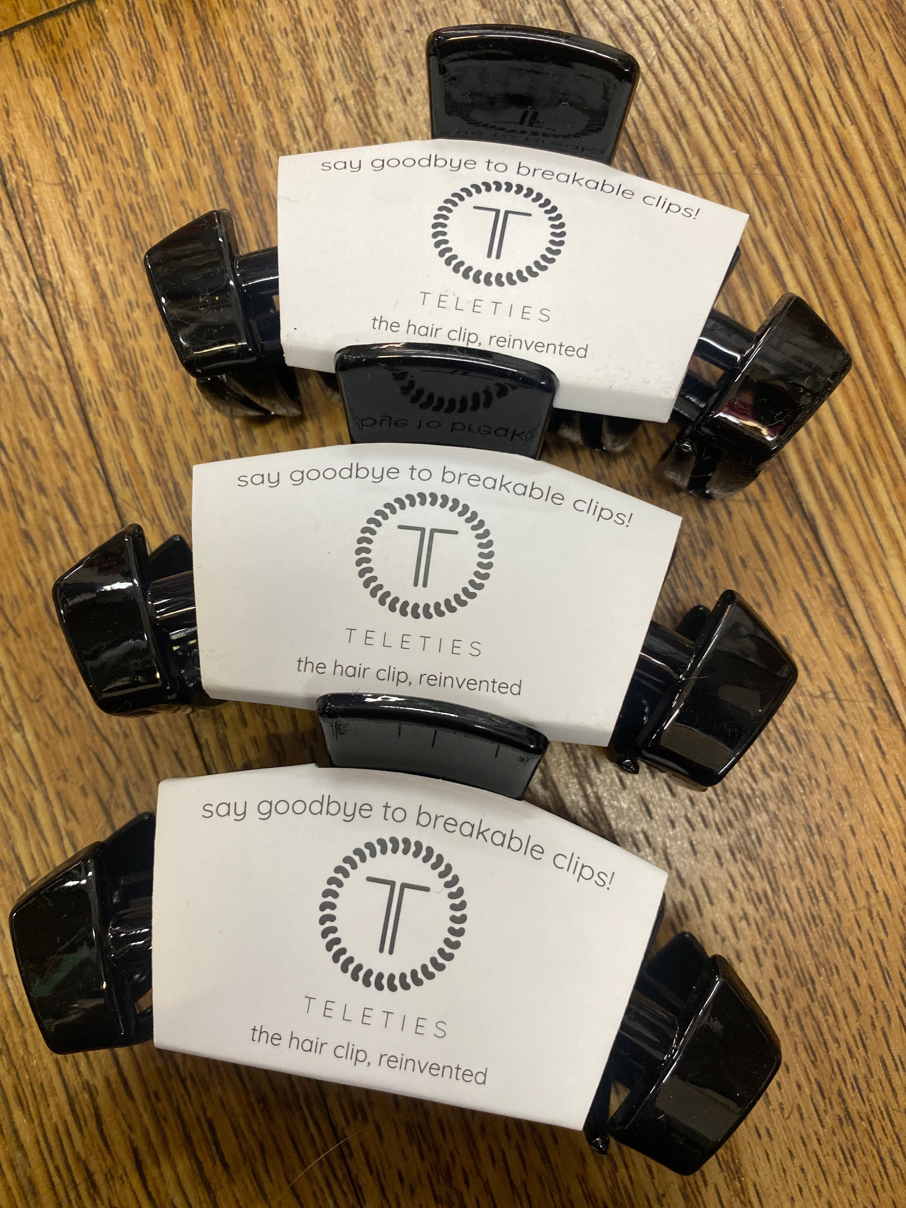 TELETIES HAIR CLIP - MEDIUM - JET BLACK