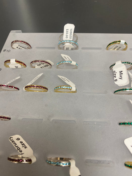 BIRTHSTONE STACKABLE RINGS - MARCH