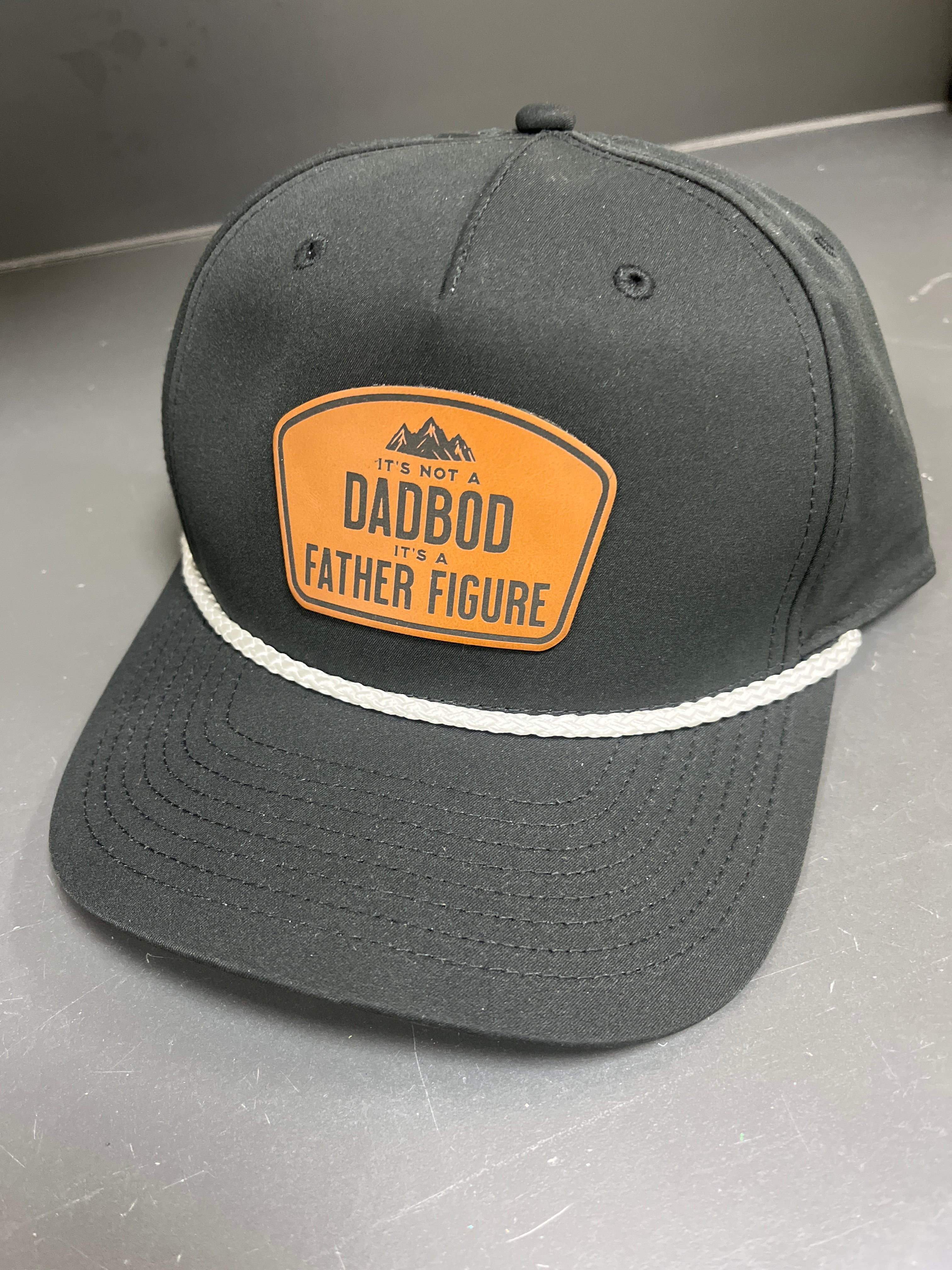 BLACK WITH WHITE ROPE HAT - DAD BOD PATCH