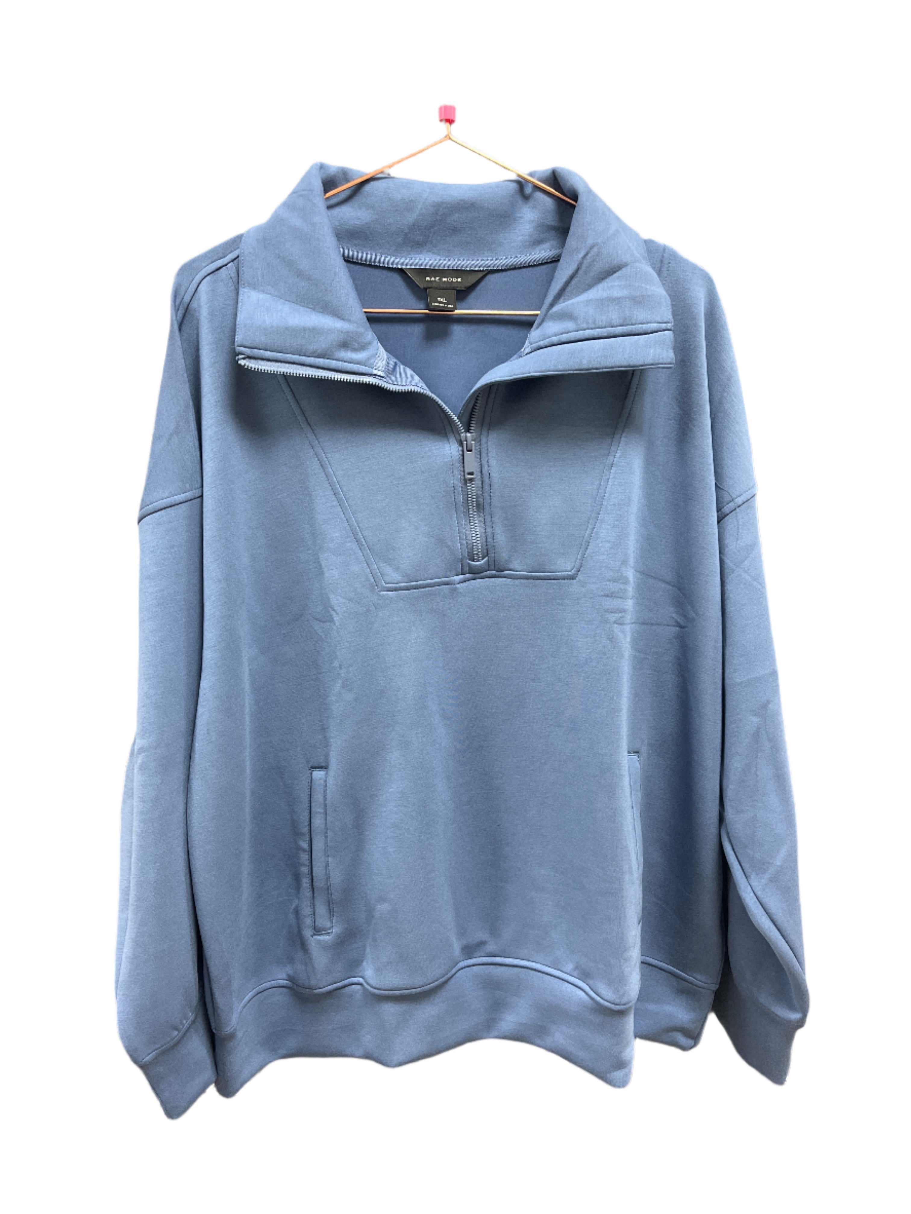 SCUBA QUARTER ZIP FUNNEL NECK PULLOVER - PARADISE BLUE