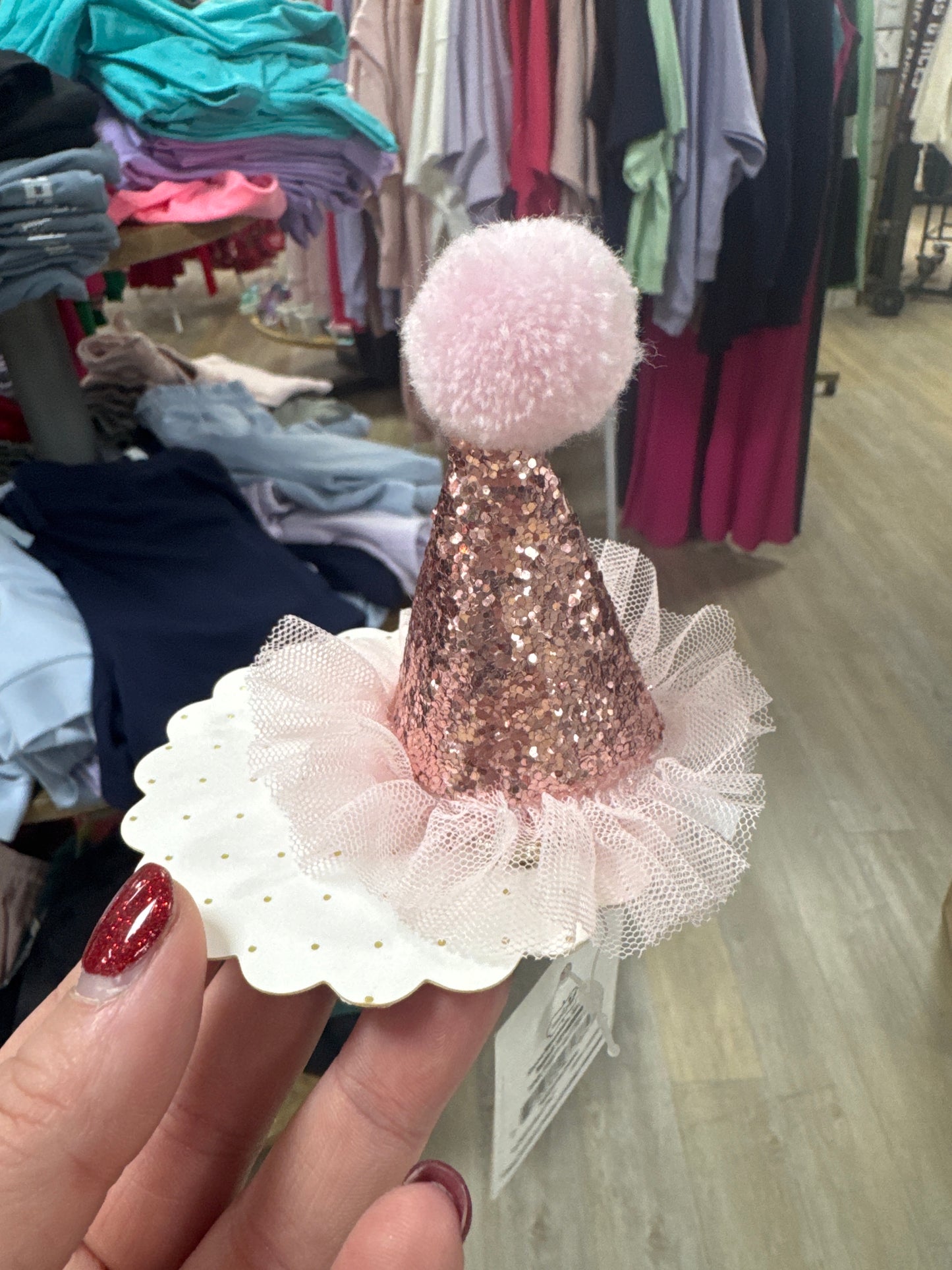 PINK GLITTER PARTY HAT