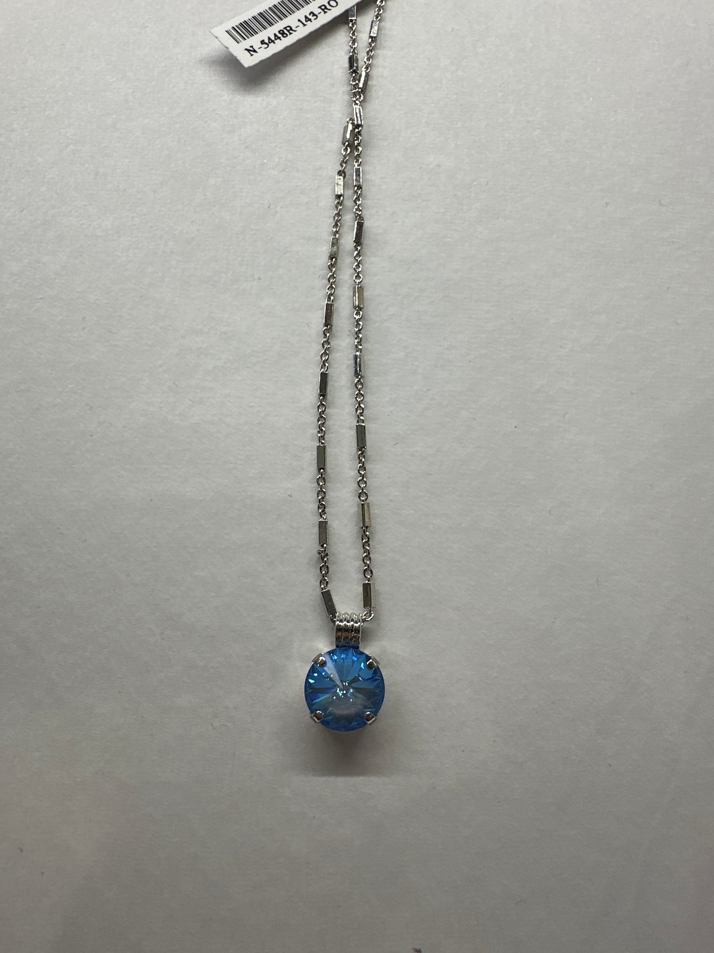 MARIANA NKLC - SLVR - LG BLUE CRYSTAL PENDANT