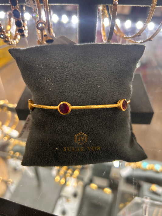 MILANO BANGLE - GOLD - RUBY RED - LARGE