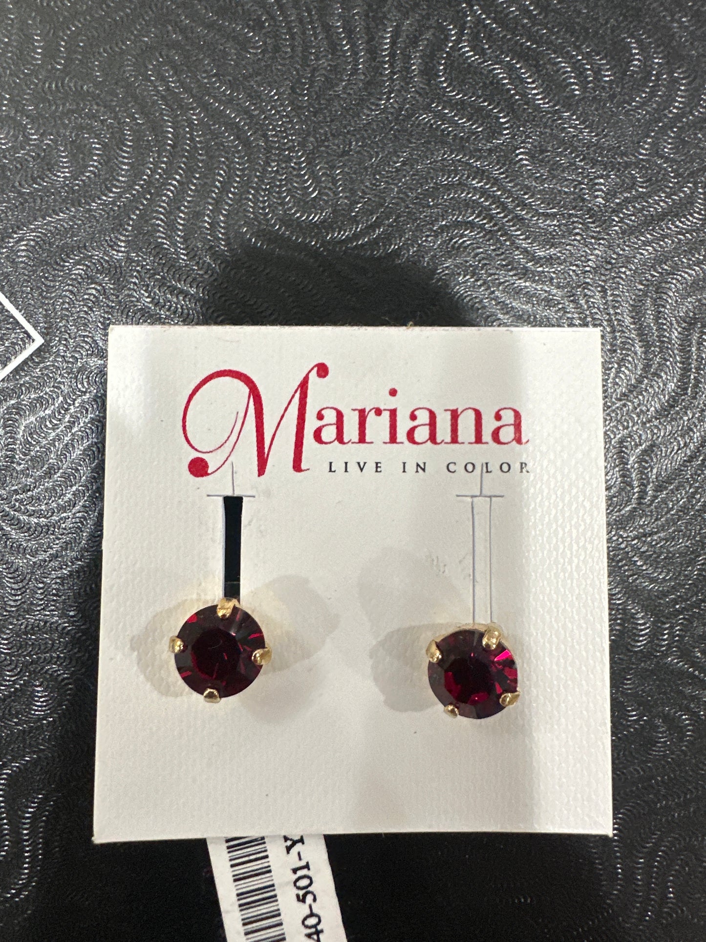 MARIANA EARR-GOLD STUDS-RED