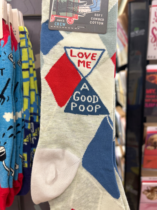 MEN'S CREW SOCKS - LOVE ME A GOOD POOP