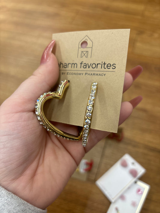 SAINT VALENTINE CZ HEART EARRINGS - CLEAR