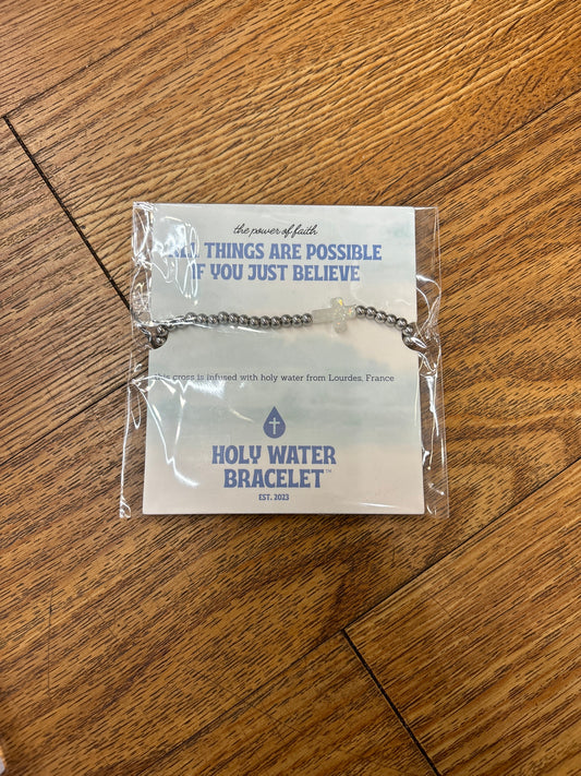 Holy Water Bracelet - All Things Are Possible If You Just Believe- Silver
