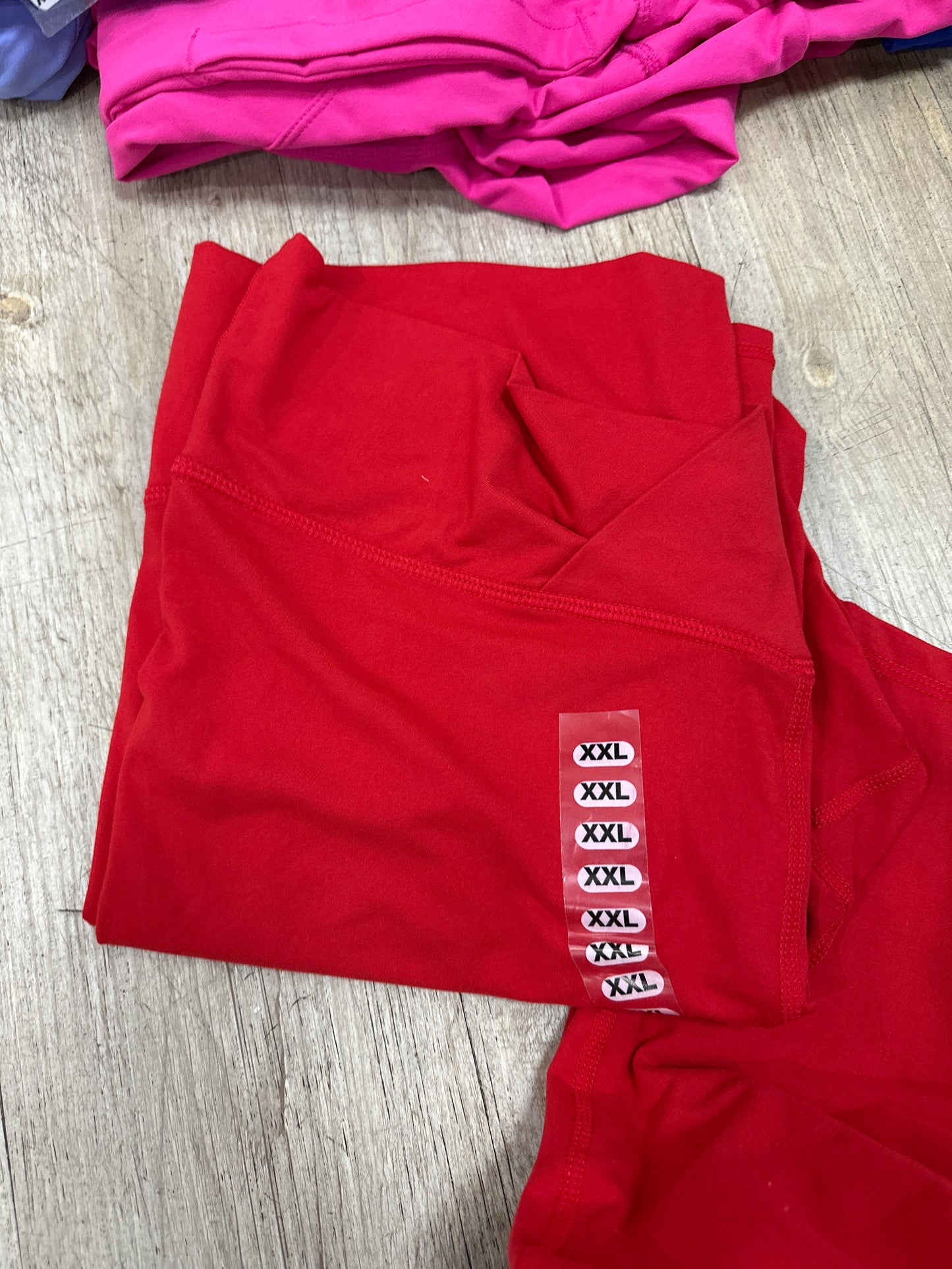V SHAPE WAIST BUTTER LEGGINGS - TRUE RED