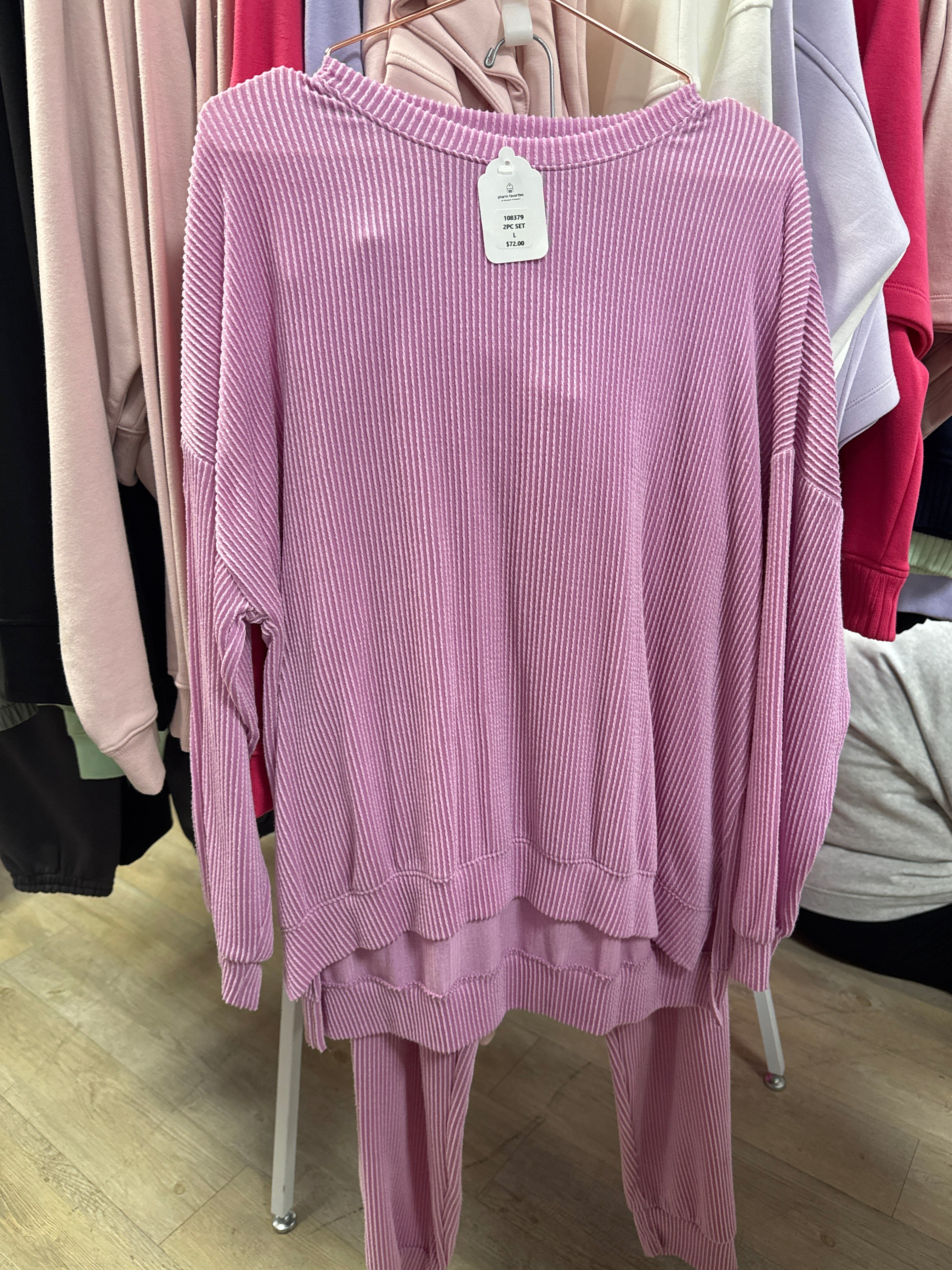 RIBBED SWEATER & PANTS SET - ORCHID