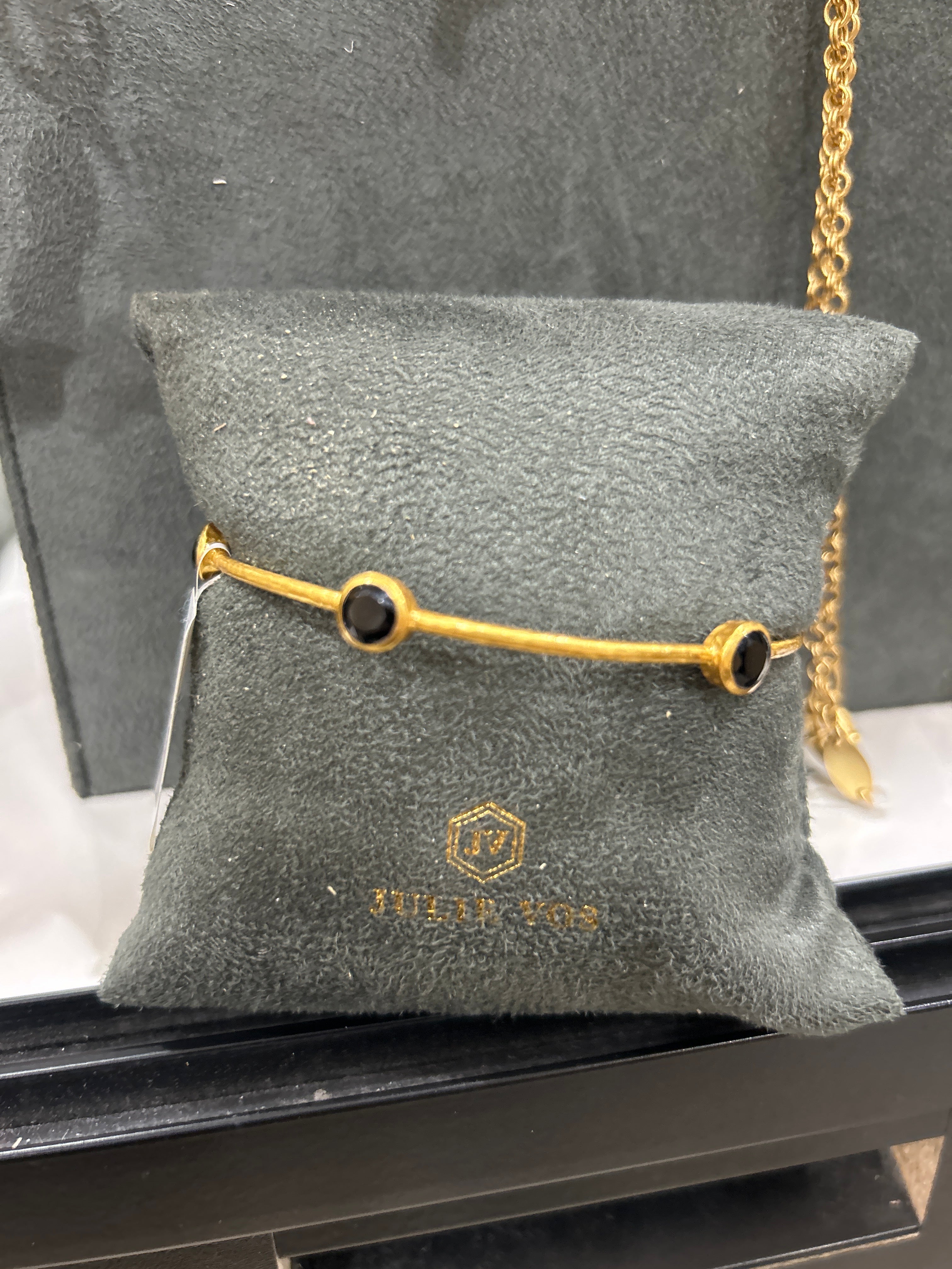 MILANO BANGLE GOLD OBSIDIAN BLACK - L