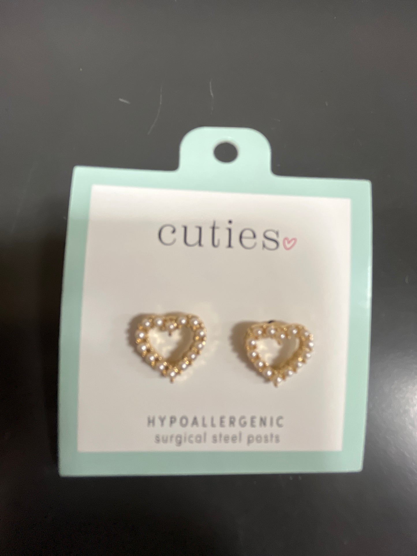 OPEN PEARL HEARTS EARRINGS