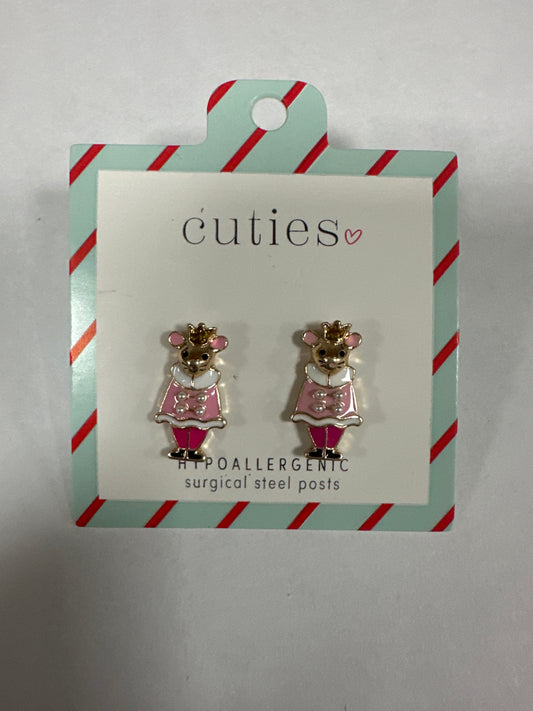 PINK NUTCRACKER MOUSE EARRINGS